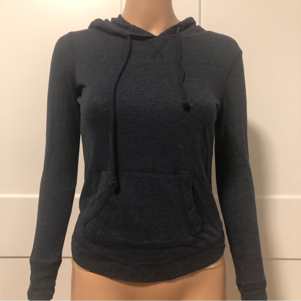 Aeropostale Heather Blue Thin Hoodie Shirt Top XS